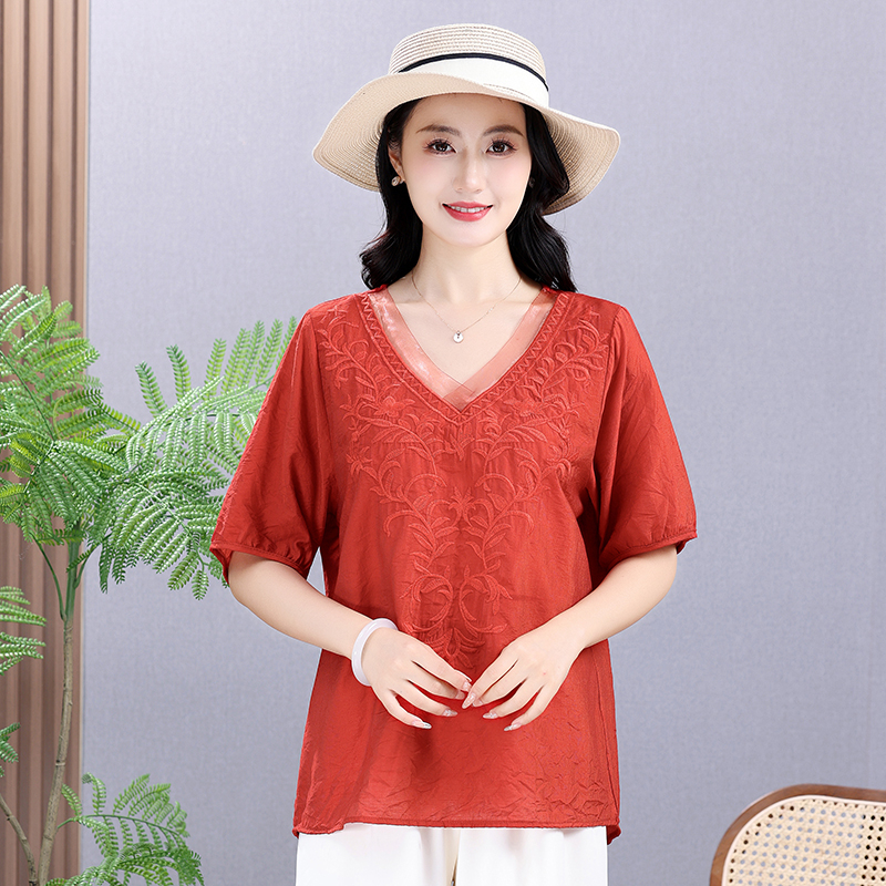 Summer Elastic Tee Shirt Solid - Embroidery Uniform avis et prix