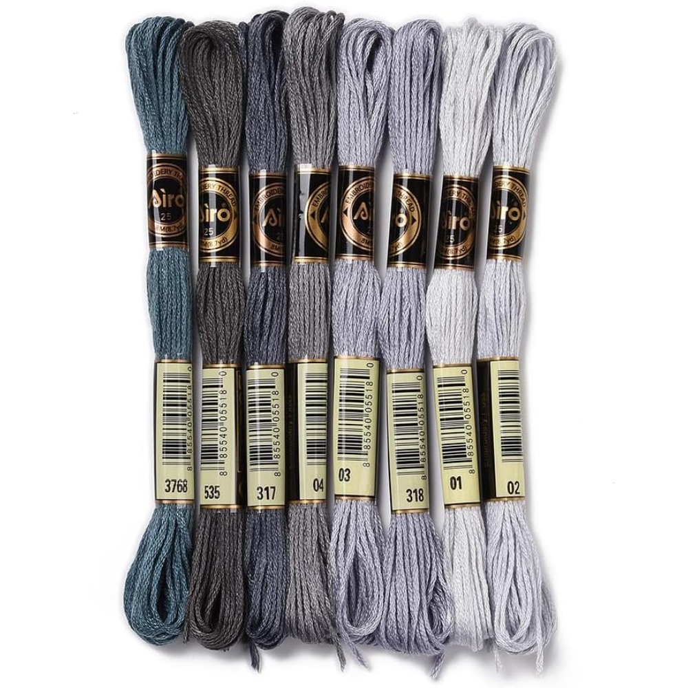 8 Skeins 70 Yards Grey Friends - Embroidery Yarns avis et prix