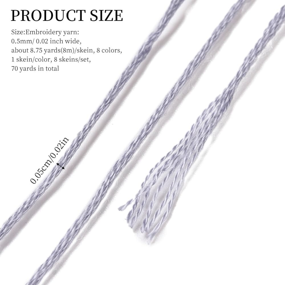8 Skeins 70 Yards Grey Friends - Embroidery Yarns avis et prix
