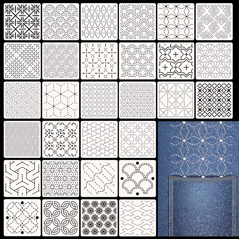 30Pcs Embroidery Templates DIY - Embroidery Yarns avis et prix