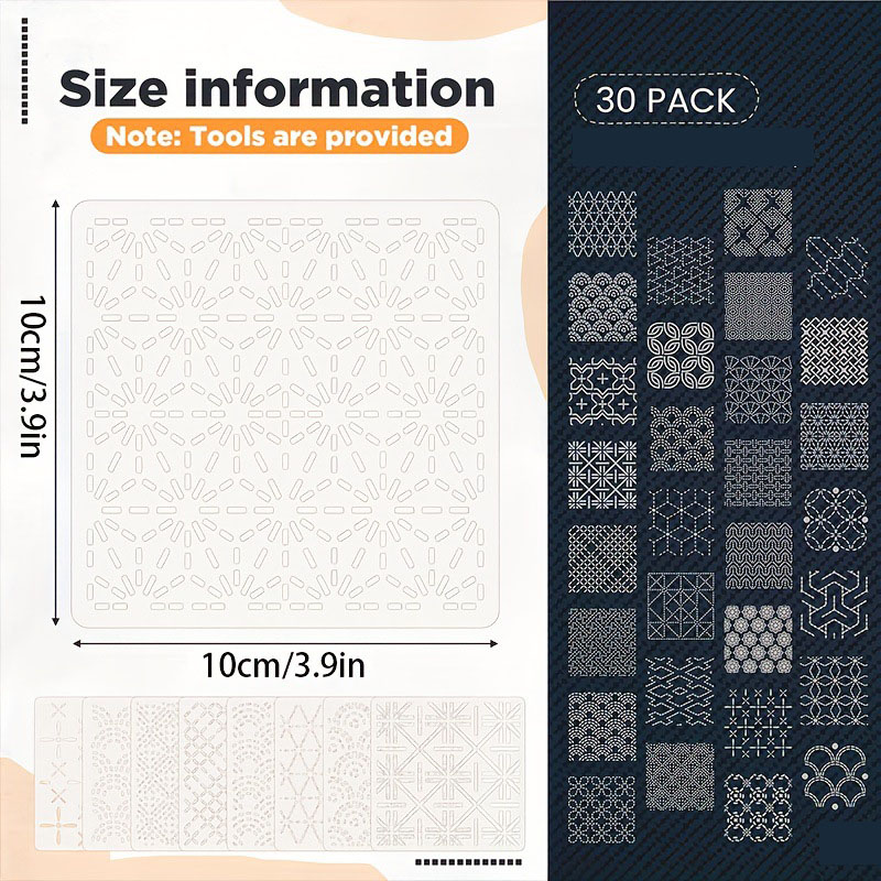 30Pcs Embroidery Templates DIY - Embroidery Yarns avis et prix