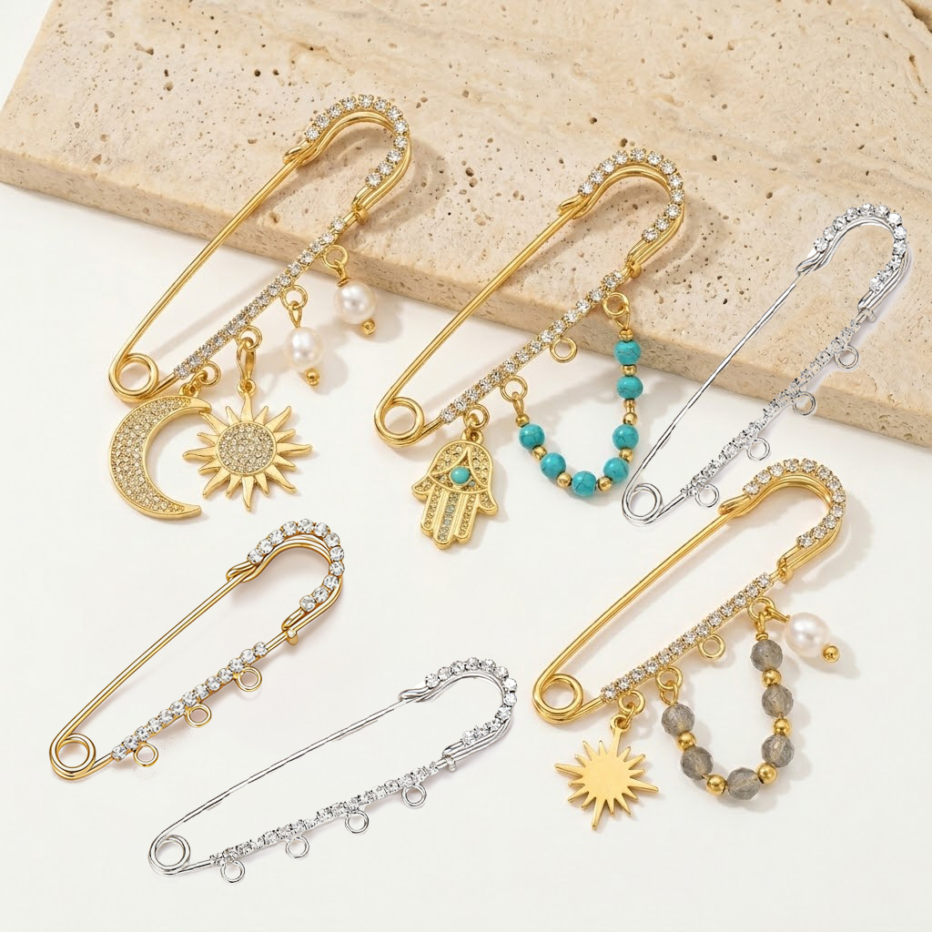 5pcs Rhinestone Charms Safety  - Embroidery Simple avis et prix