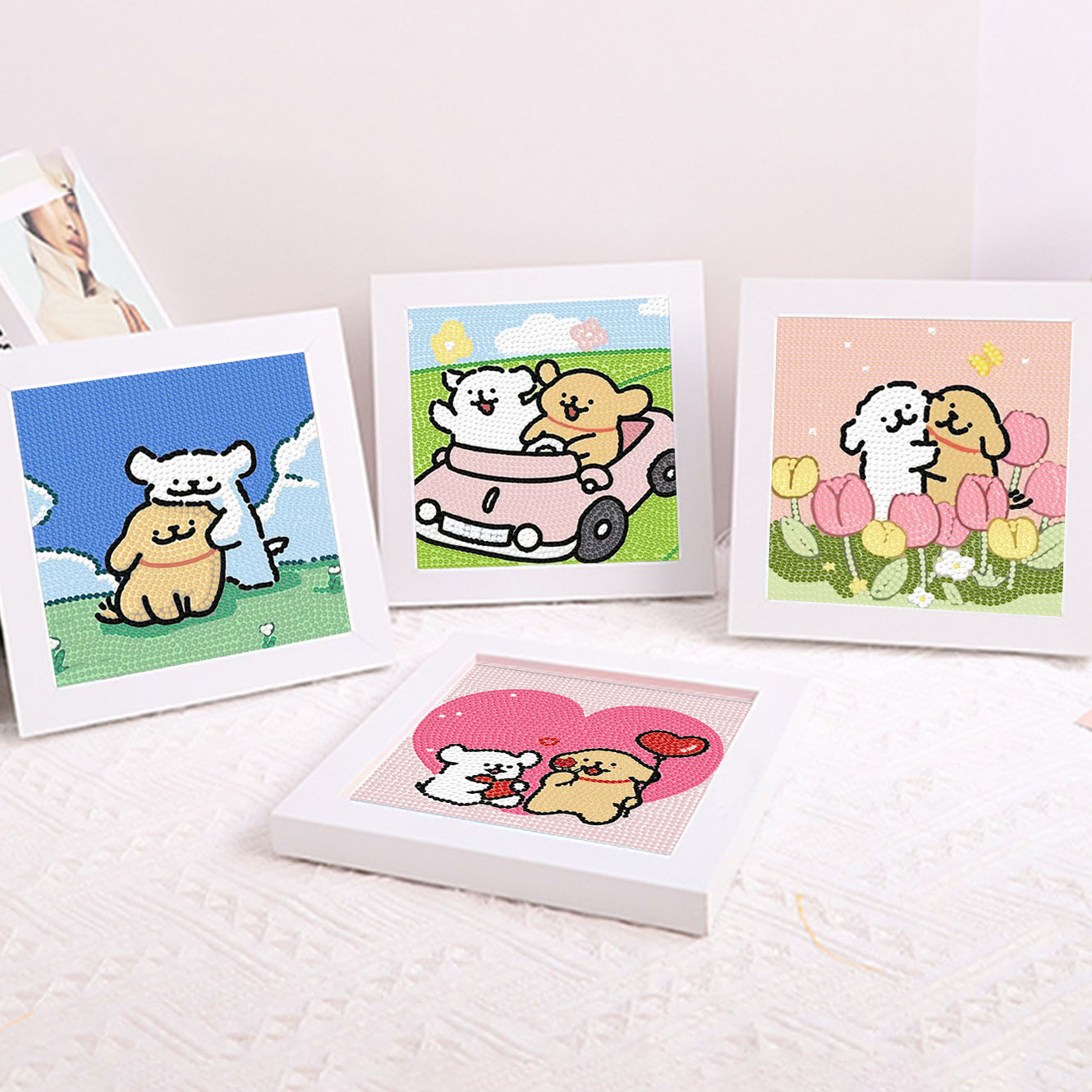 Cartoon Line Puppy Crystal Dia - Embroidery Service avis et prix