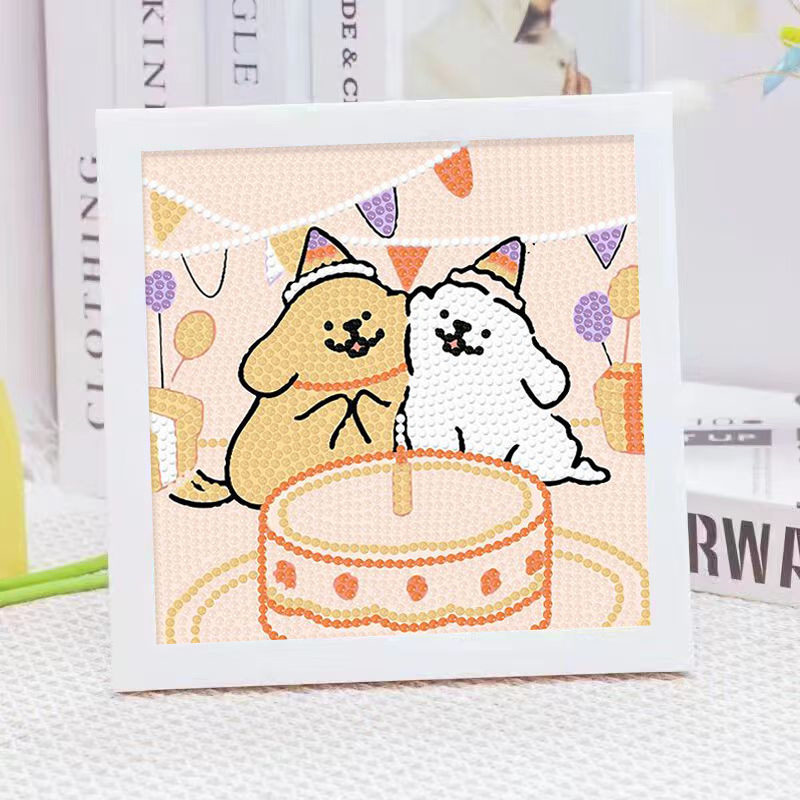 Cartoon Line Puppy Crystal Dia - Embroidery Service avis et prix