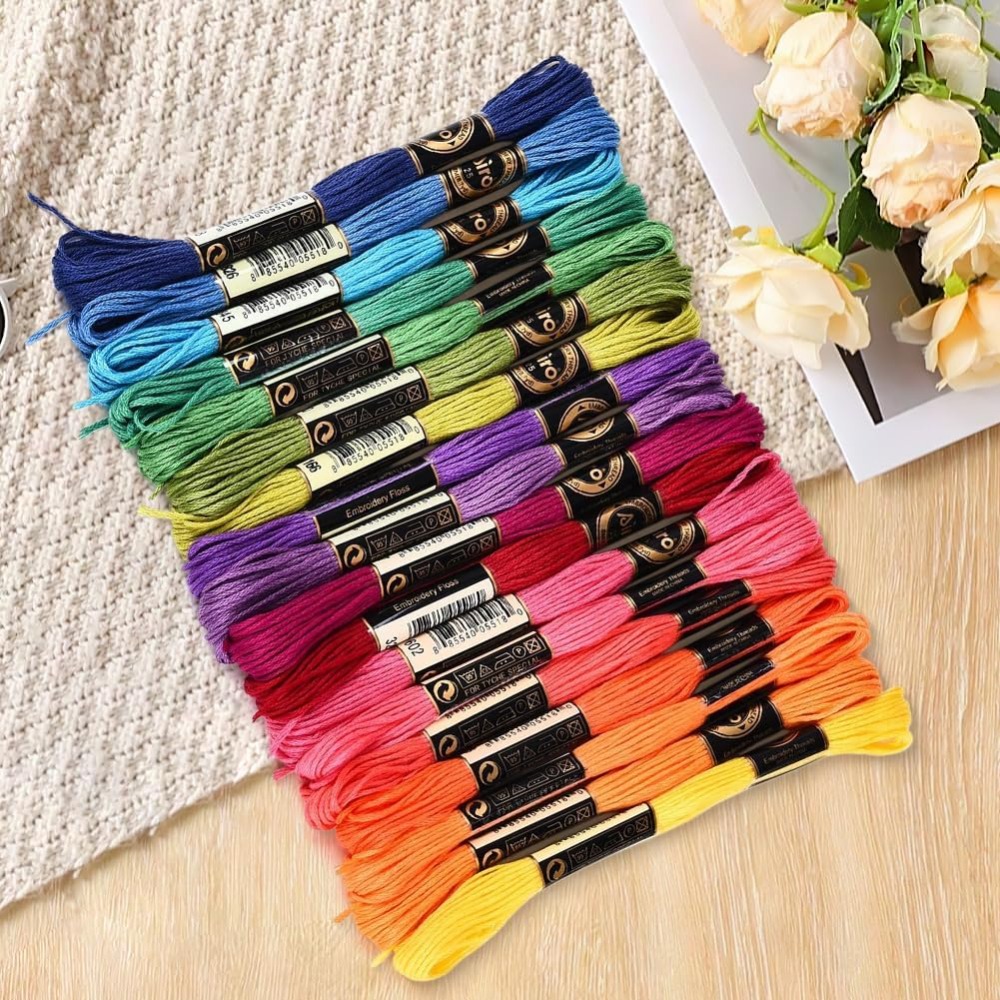 18 Skeins 157.5 Yards Colorful - Embroidery Yarns avis et prix