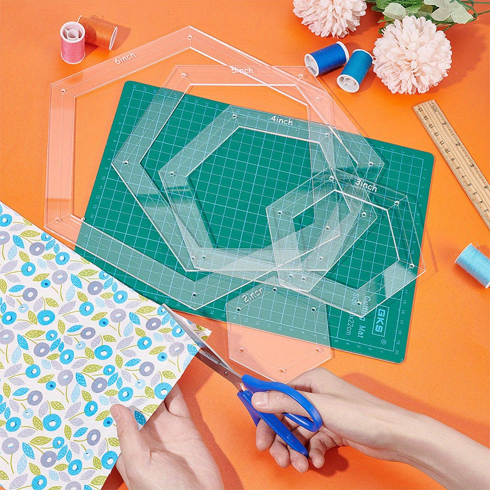 5pcs Hexagon Quilting Template - Embroidery Service avis et prix