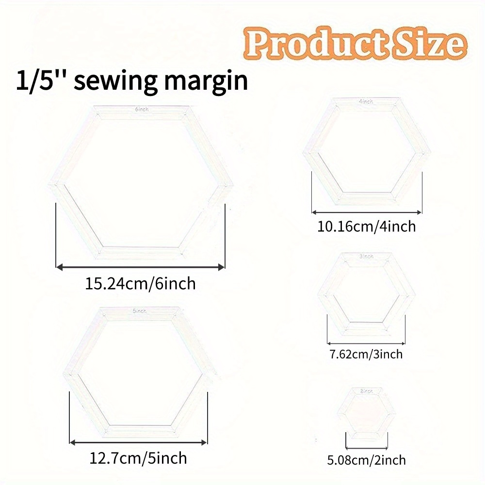 5pcs Hexagon Quilting Template - Embroidery Service avis et prix