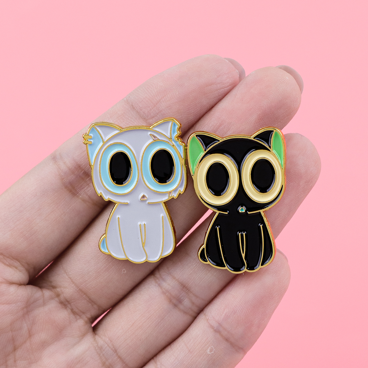 Cute Anime Black Cats Enamel P - Embroidery Simple avis et prix