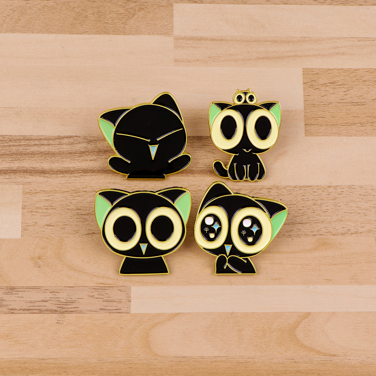 Cute Anime Black Cats Enamel P - Embroidery Simple avis et prix