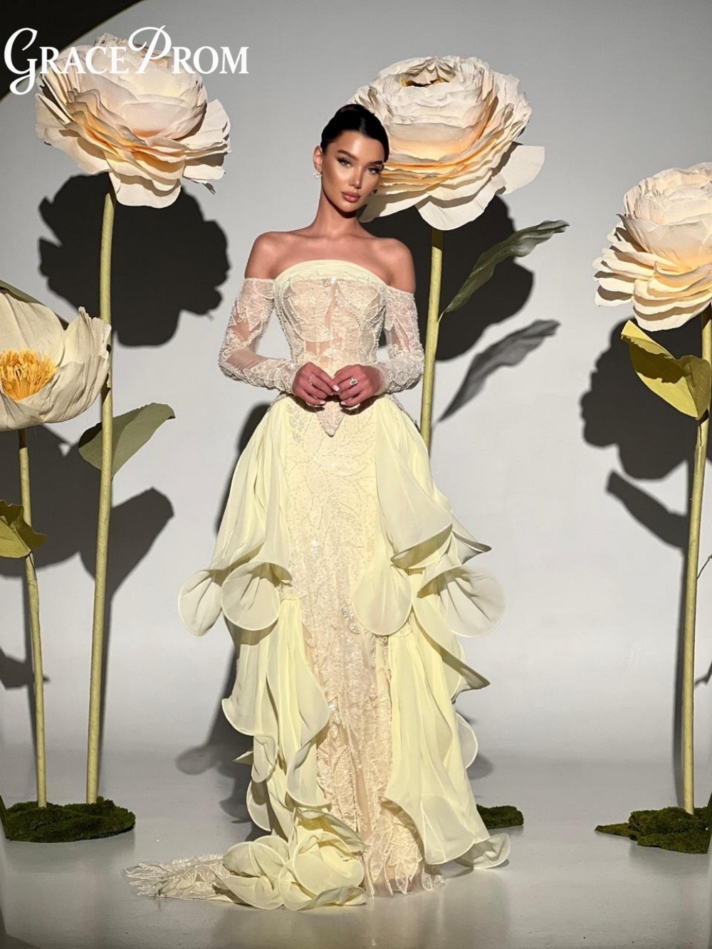 Exquisite Butter Yellow Prom D - Embroidery Yellow Dress avis et prix