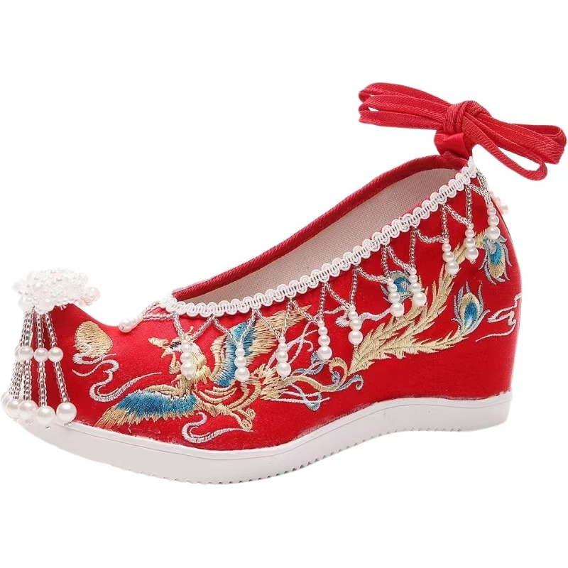 Women New Red Embroidered Wedd - Embroidery Shoes avis et prix