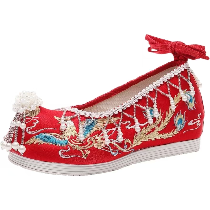 Women New Red Embroidered Wedd - Embroidery Shoes avis et prix