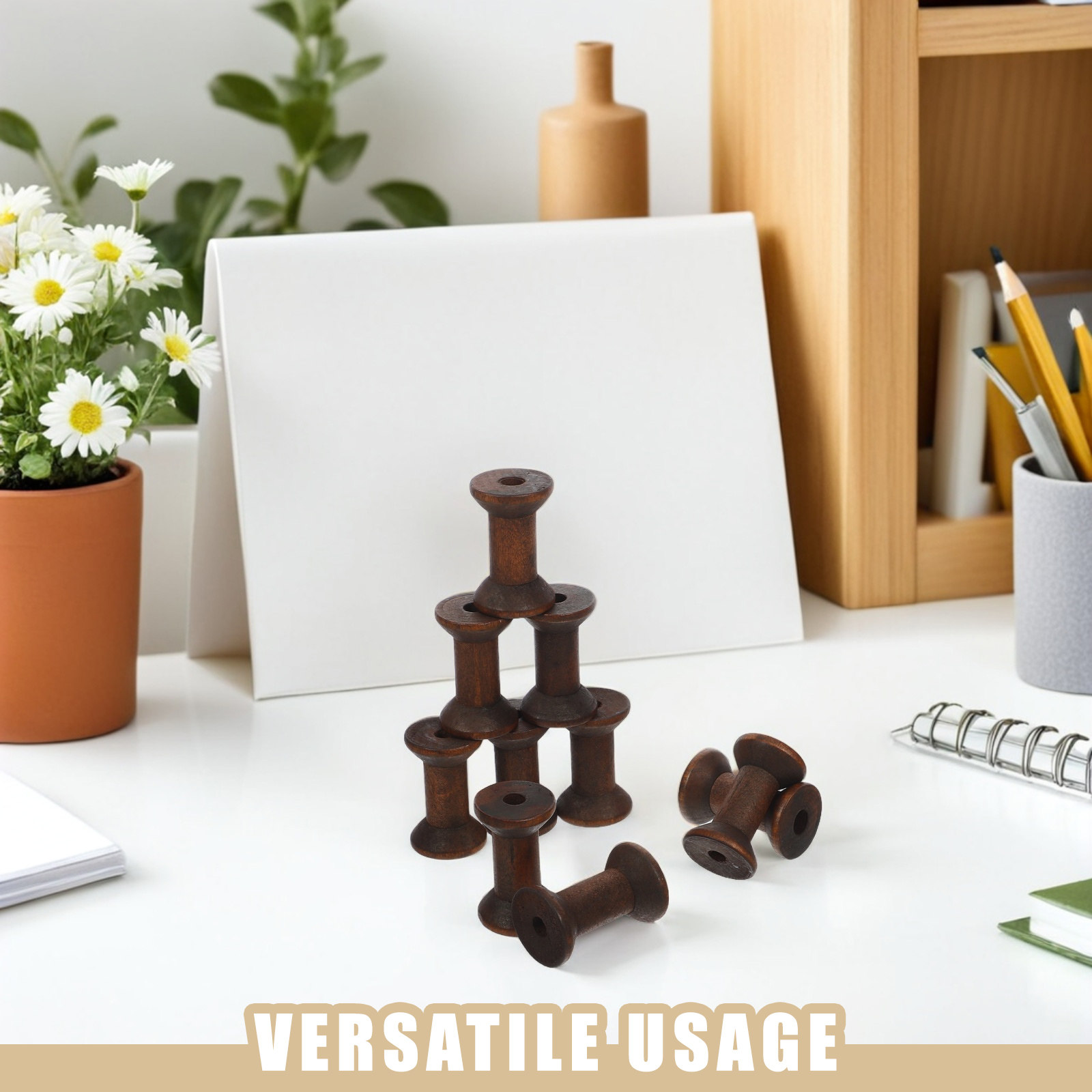 10Pcs Handcrafted Wooden Spool - Embroidery Yarns avis et prix