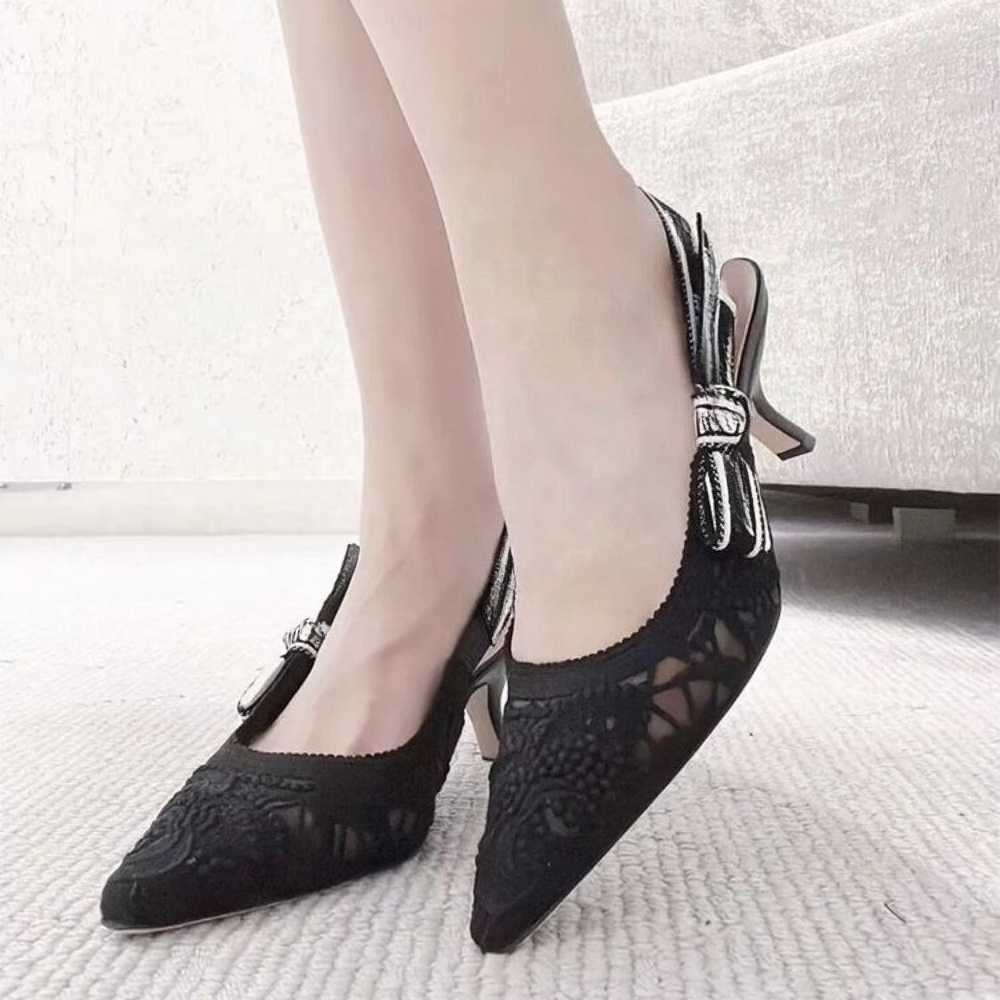 Genuine Leather High Heel Sand - Embroidery Shoes avis et prix
