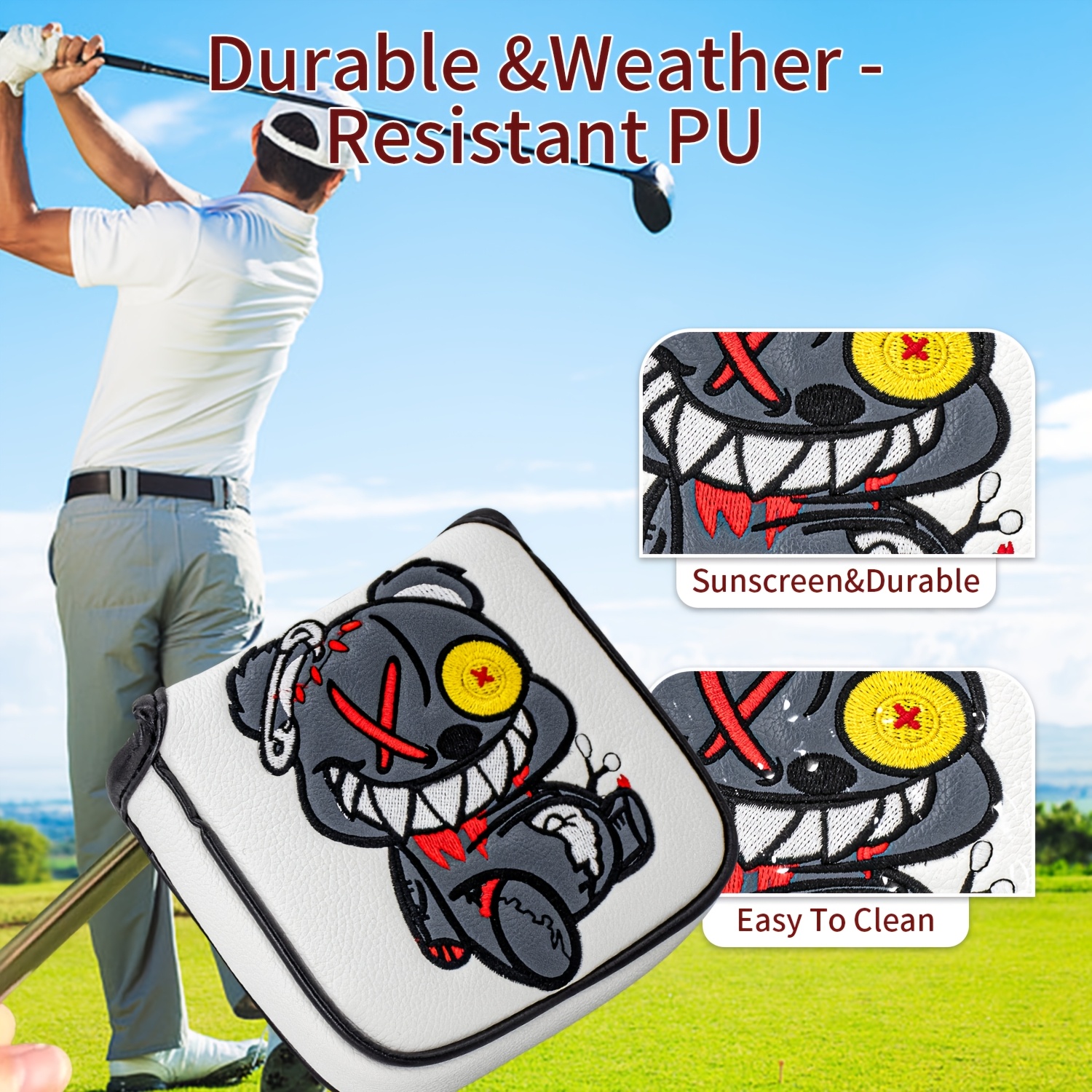 1pc Monocled Bear Design Golf  - Embroidery Design Free avis et prix