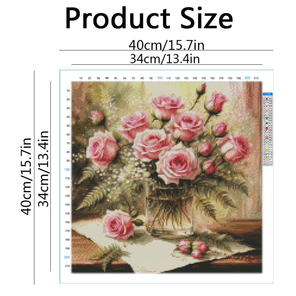 HUACAN Cross Stitch Kits Rose  - Embroidery Job avis et prix