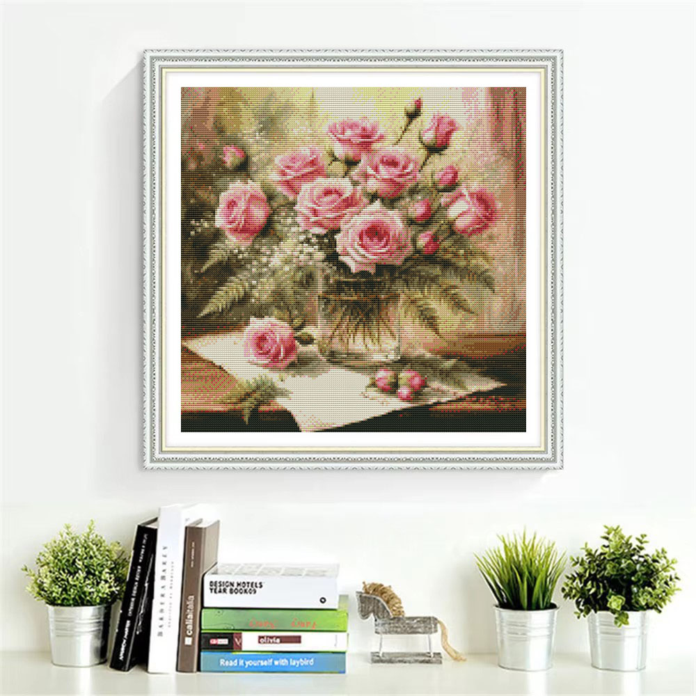 HUACAN Cross Stitch Kits Rose  - Embroidery Job avis et prix
