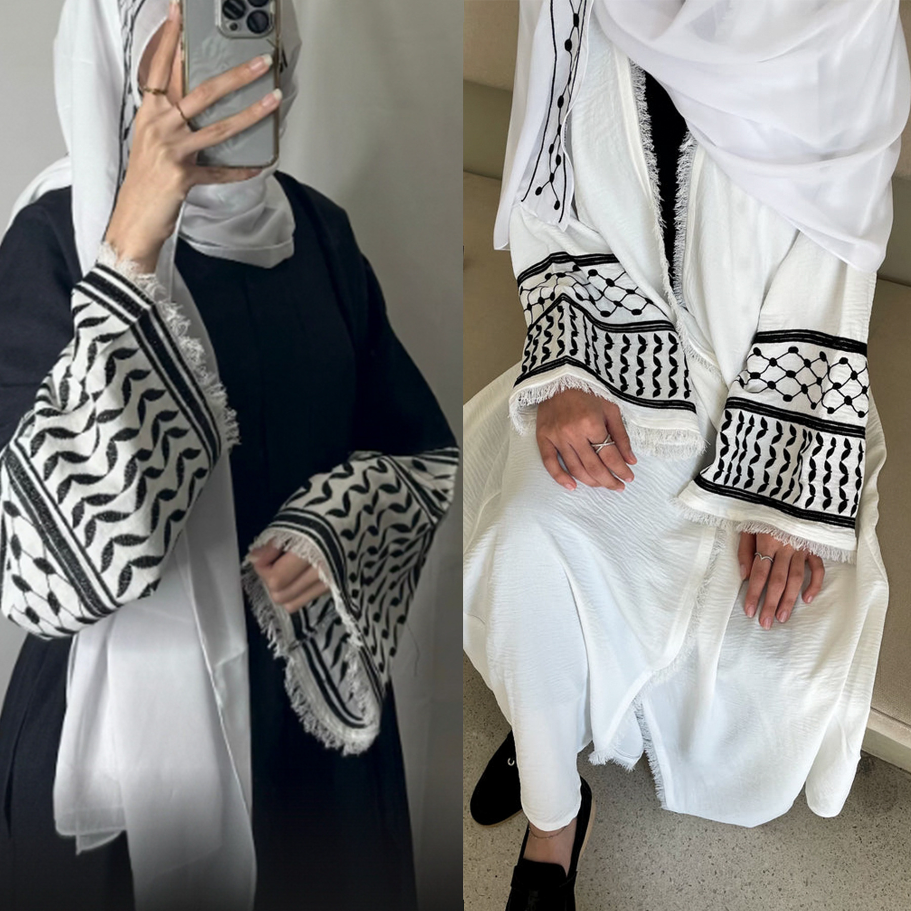 2024 Ramadan Keffiyeh Abaya Ki - Embroidery Hijab avis et prix