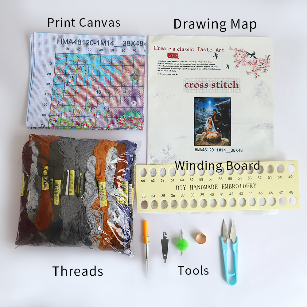 Cartoon Kids Printed Canvas 11 - Dmc Floss Set avis et prix