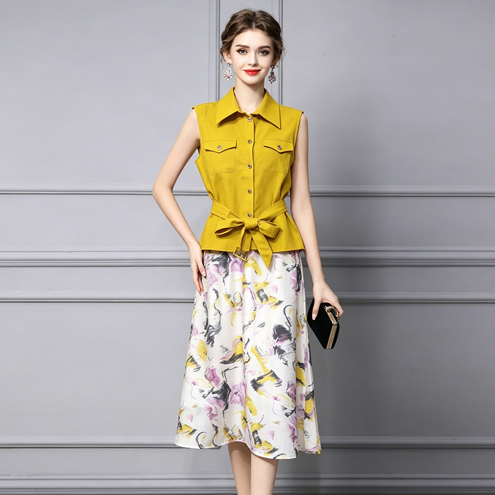 ZJYT Summer Designer 100% Line - Embroidery Yellow Dress avis et prix