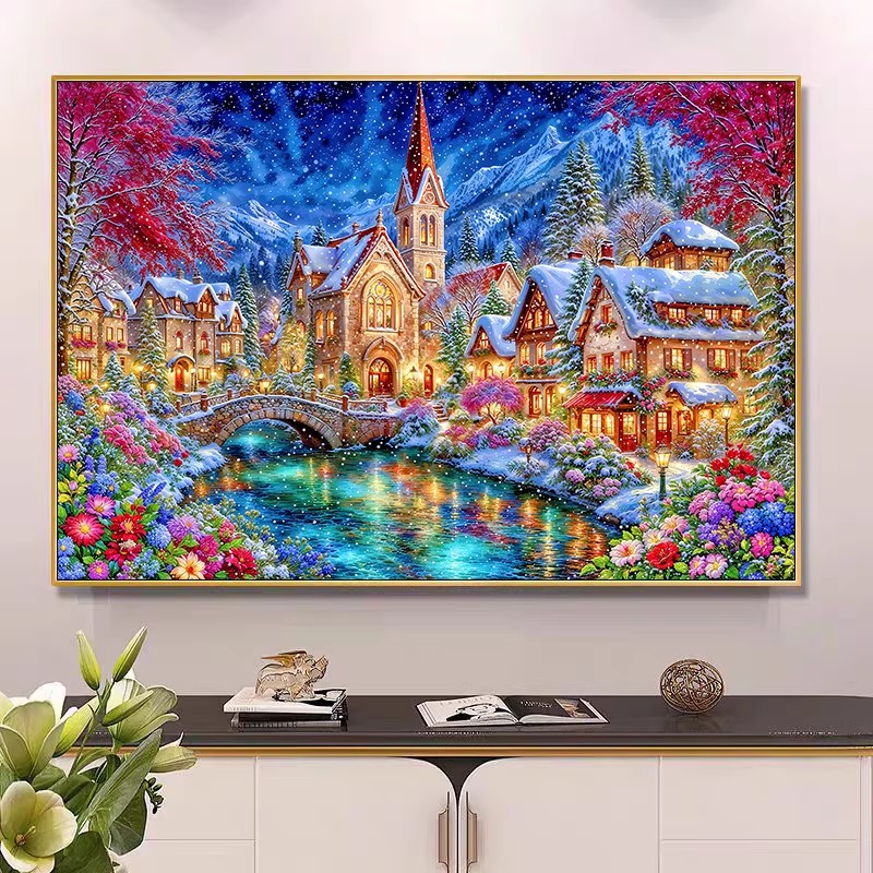 9ct 100x75cm Winter Church Emb - Embroidery Job avis et prix