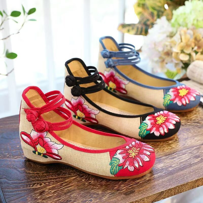 Woman Wedges Embroidered Cloth - Embroidery Shoes avis et prix