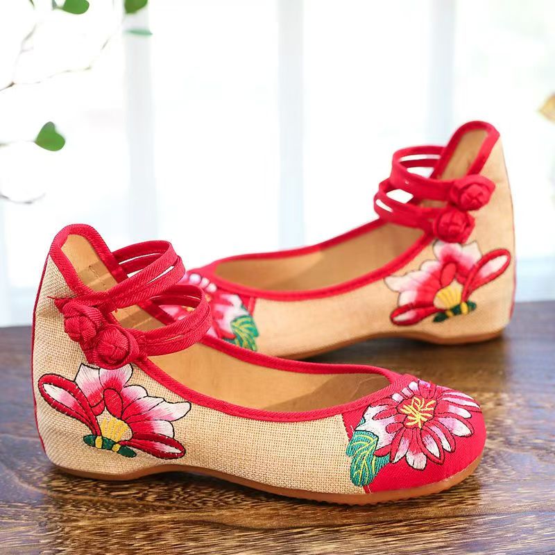 Woman Wedges Embroidered Cloth - Embroidery Shoes avis et prix