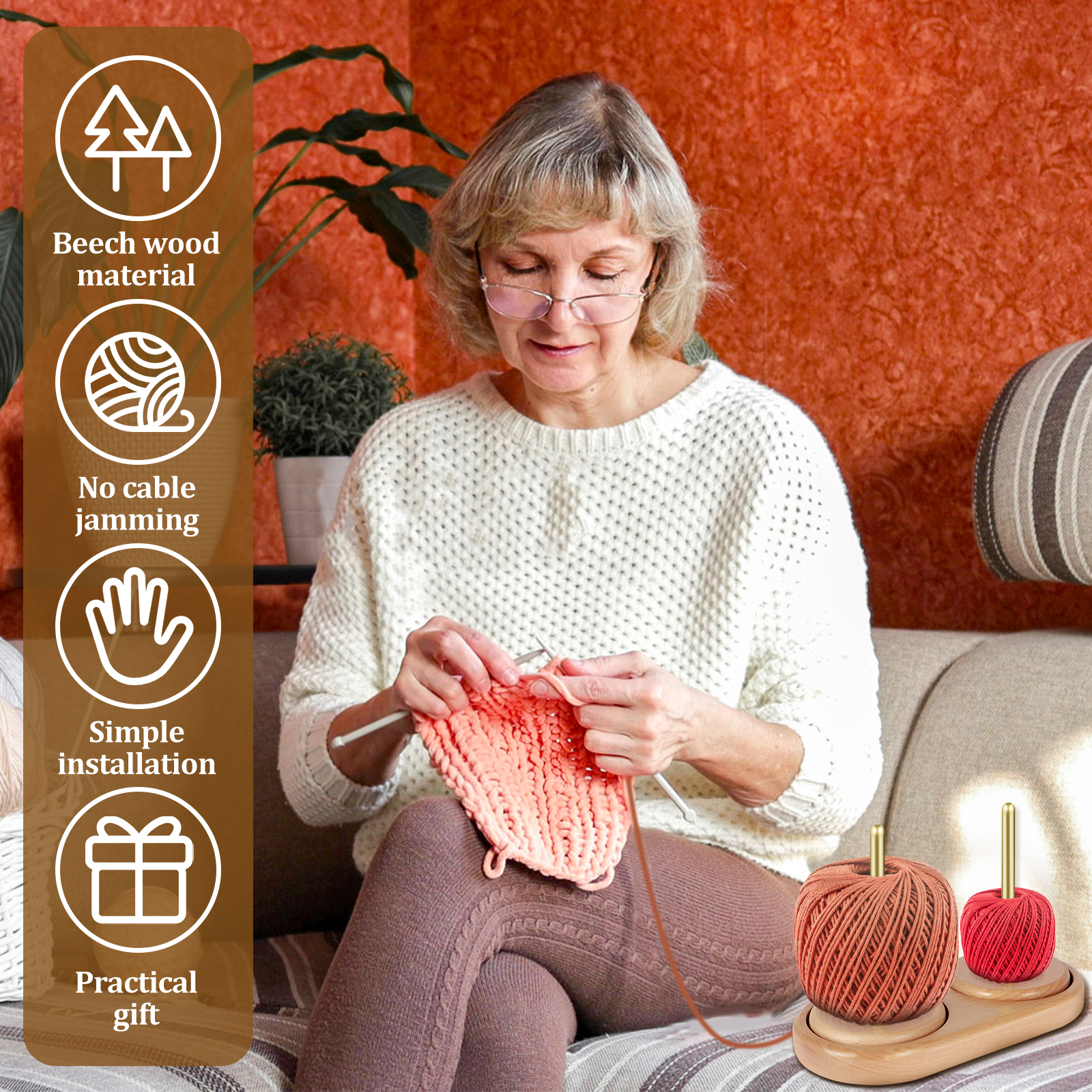 Yarn Ball Holder Rotatable Woo - Embroidery Yarns avis et prix