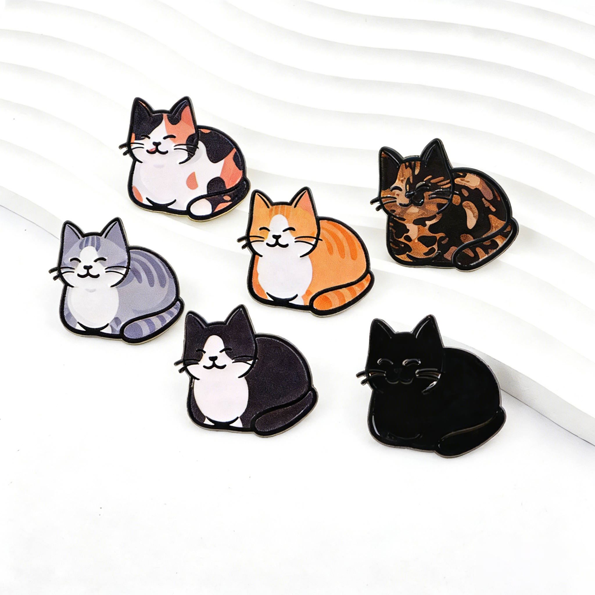 Cute Cats Enamel Pins Black Ca - Embroidery Illustration avis et prix